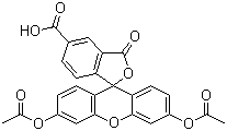 structure of CAS# 3348-03-6, 6-羧基荧光素二乙酸酯