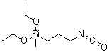 CAS # 33491-28-0, 3-Isocyanatopropyl(methyl)diethoxysilane, Diethoxy-gamma-isocyanatopropylmethylsilane, gamma-(Diethoxymethylsilyl)propyl isocyanate, gamma-Isocyanatopropylmethyldiethoxysilane, gamma-Isocyanatopropylmonomethyldiethoxysilane