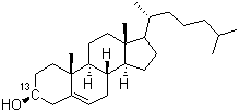 CAS 登录号：334974-05-9, 胆固醇-3-13C