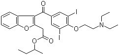 CAS 登录号：335148-45-3, 2-(3-[4-[2-(二乙基氨基)乙氧基]-3,5-二碘苯甲酰基]-1-苯并呋喃-2-基)乙酸 (2S)-丁-2-基酯