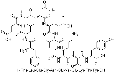 CAS # 335440-38-5, L-Phenylalanyl-L-leucyl-L-alpha-glutamylglycyl-L-asparaginyl-L-alpha-glutamyl-L-valylglycyl-L-lysyl-L-threonyl-L-tyrosine