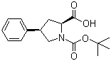 (2S,4R)-N-叔丁氧羰基-4-苯基吡咯烷-2-甲酸分子结构 (CAS 336818-78-1)