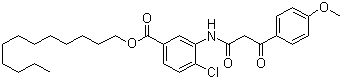 2'-氯-5'-十二烷氧羰基-2-(4-甲氧苯甲酰基)乙酰苯胺分子结构 (CAS 33942-96-0)