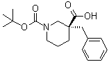 (R)-3-苄基-1-(叔丁氧羰基)哌啶-3-羧酸分子结构 (CAS 339539-81-0)