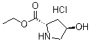 structure of CAS# 33996-30-4, (2S,4R)-4-Hydroxypyrrolidine-2-carboxylic acid ethyl ester hydrochloride