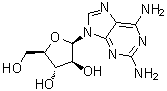 structure of CAS# 34079-68-0, 9-beta-D-呋喃阿拉伯糖基-2,6-二氨基嘌呤