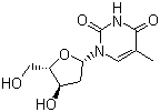 CAS # 3424-98-4, 2'-Deoxy-L-thymidine, 1-[(2S,4R,5S)-4-Hydroxy-5-(hydroxymethyl)oxolan-2-yl]-5-methylpyrimidine-2,4-dione