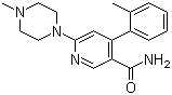 CAS 登录号：342417-01-0, 6-(4-甲基哌嗪-1-基)-4-(2-甲基苯基)烟酰胺