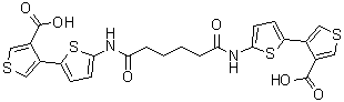 CAS # 342595-05-5, 5',5'''-[(1,6-Dioxo-1,6-hexanediyl)diimino]bis[[2,3'-bithiophene]-4'-carboxylic acid], TM 5007