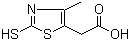 structure of CAS# 34272-64-5, 2-巯基-4-甲基-5-噻唑乙酸