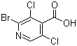2-溴-3,5-二氯异烟酸分子结构 (CAS 343781-56-6)