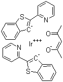 双(2-(2'-苯并噻吩基)吡啶-N,C3')(乙酰丙酮)合铱分子结构 (CAS 343978-79-0)