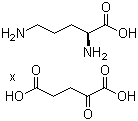 CAS # 34414-83-0, L-Ornithine 2-oxopentanedioate, 2-Oxoglutaric acid compd. with L-ornithine, Cetornan, Ornicetil, Ornithine alpha-ketoglutarate, alpha-Ketoglutaric acid compd. with L-ornithine