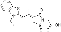 CAS # 34431-79-3, [5-[2-(3-Ethyl-3H-benzothiazol-2-ylidene)-1-methylethylidene]-4-oxo-2-thioxothiazolidin-3-yl]acetic acid