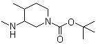 4-甲基-3-(甲基氨基)-1-哌啶甲酸叔丁酯分子结构 (CAS 344419-25-6)