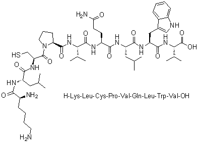 CAS 登录号：344422-17-9, L-赖氨酰-L-亮氨酰-L-半胱氨酰-L-脯氨酰-L-缬氨酰-L-谷氨酰胺酰-L-亮氨酰-L-色氨酰-L-缬氨酸