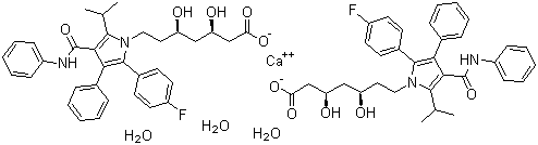 structure of CAS# 344423-98-9, 阿托伐他汀钙水合物