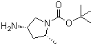 (2R,4S)-4-氨基-2-甲基吡咯烷-1-羧酸叔丁酯分子结构 (CAS 348165-60-6)