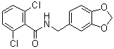 N-(1,3-苯并二氧杂环戊烯-5-基甲基)-2,6-二氯苯甲酰胺分子结构 (CAS 349438-38-6)