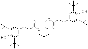 structure of CAS# 35074-77-2, Hexamethylene bis[3-(3,5-di-tert-butyl-4-hydroxyphenyl)propionate]
