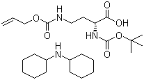 N-叔丁氧羰基-N'-烯丙氧基羰基-D-2,4-二氨基丁酸二环己胺盐分子结构 (CAS 350820-59-6)
