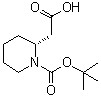 (R)-2-(1-(叔丁氧羰基)哌啶-2-基)乙酸分子结构 (CAS 351410-32-7)