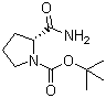 (2R)-2-氨甲酰基吡咯烷-1-甲酸叔丁酯分子结构 (CAS 35150-07-3)