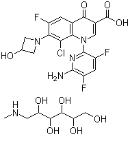 structure of CAS# 352458-37-8, Delafloxacin meglumine