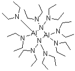 四(N-乙基乙烷氨基)双[mu-(1,1,3,3-四乙基三氮烷)]二铝分子结构 (CAS 352546-72-6)