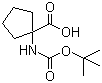 Boc-1-氨基环戊烷羧酸分子结构 (CAS 35264-09-6)