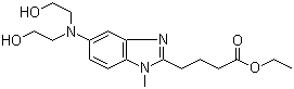 5-[双(2-羟乙基)氨基]-1-甲基-1H-苯并咪唑-2-丁酸乙酯分子结构 (CAS 3543-74-6)