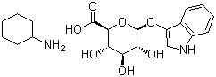 structure of CAS# 35804-66-1, 3-Indoxyl-beta-D-glucuronic acid cyclohexylammonium salt