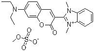 CAS # 35869-60-4, Basic Yellow 40, 2-[7-(Diethylamino)-2-oxo-2H-1-benzopyran-3-yl]-1,3-dimethyl-1H-benzimidazolium methyl sulfate