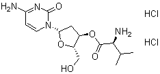 CAS # 359689-54-6, Valtorcitabine dihydrochloride, L-Valine, 3'-ester with 4-amino-1-(2-deoxy-beta-L-erythro-pentofuranosyl)-2(1H)-pyrimidinone dihydrochloride, NM 147