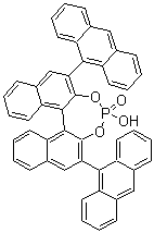 structure of CAS# 361342-52-1, (11bS)-2,6-Di-9-anthracenyl-4-hydroxy-dinaphtho[2,1-d:1',2'-f][1,3,2]dioxaphosphepin 4-oxide