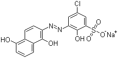 CAS 登录号：3618-60-8, 媒介黑 7, 5-氯-3-[(1,5-二羟基-2-萘)偶氮]-2-羟基苯磺酸钠