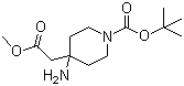 structure of CAS# 362703-57-9, 4-Amino-1-[(tert-butoxy)carbonyl]-4-piperidineacetic acid methyl ester