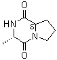 structure of CAS# 36357-32-1, (3S,8aS)-Hexahydro-3-methylpyrrolo[1,2-a]pyrazine-1,4-dioneNumbers: 61949-27-7