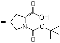 (2S,4R)-N-Boc-4-甲基吡咯烷-2-甲酸分子结构 (CAS 364750-80-1)