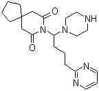 CAS # 36505-84-7, Buspirone, 8-[4-[4-(2-Pyrimidinyl)-1-piperazinyl]butyl]-8-azaspiro[4,5]decane-7,9-dione, Buspar