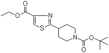 4-[4-(乙氧羰基)-1,3-噻唑-2-基]哌啶羧酸叔丁酯分子结构 (CAS 365413-31-6)