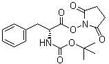 structure of CAS# 3674-18-8, 叔丁氧羰基-D-苯丙氨酸 N-羟基丁二酰亚胺酯