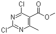 structure of CAS# 36745-93-4, Methyl 2,4-dichloro-6-methylpyrimidine-5-carboxylate