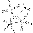 九羰基(羧甲次甲基)三钴甲基酯分子结构 (CAS 36834-85-2)