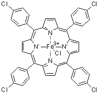 [5,10,15,20-四(对氯苯基)卟啉]氯化铁(III)分子结构 (CAS 36965-70-5)