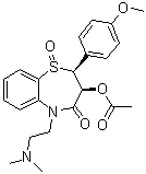 CAS # 370094-12-5, (2S,3S)-3-(Acetyloxy)-5-[2-(dimethylamino)ethyl]-2,3-dihydro-2-(4-methoxyphenyl)-1,5-benzothiazepin-4(5H)-one 1-oxide