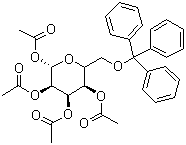 structure of CAS# 37074-90-1, 1,2,3,4-Tetra-O-acetyl-6-O-triphenylmethyl-beta-D-glucopyranose