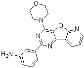 structure of CAS# 371934-59-7, 3-[4-(4-吗啉基)吡啶并[3',2':4,5]呋喃并[3,2-d]嘧啶-2-基]苯胺