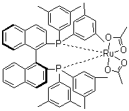 [(S)-(-)-2,2'-双[二(3,5-二甲基苯基)膦]-1,1'-联萘]钌二乙酸盐分子结构 (CAS 374067-49-9)