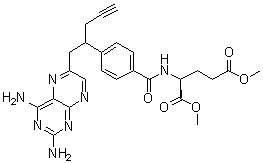 structure of CAS# 374777-77-2, N-[4-[1-[(2,4-二氨基-6-蝶啶基)甲基]-3-丁炔基]苯甲酰基]-L-谷氨酸二甲酯